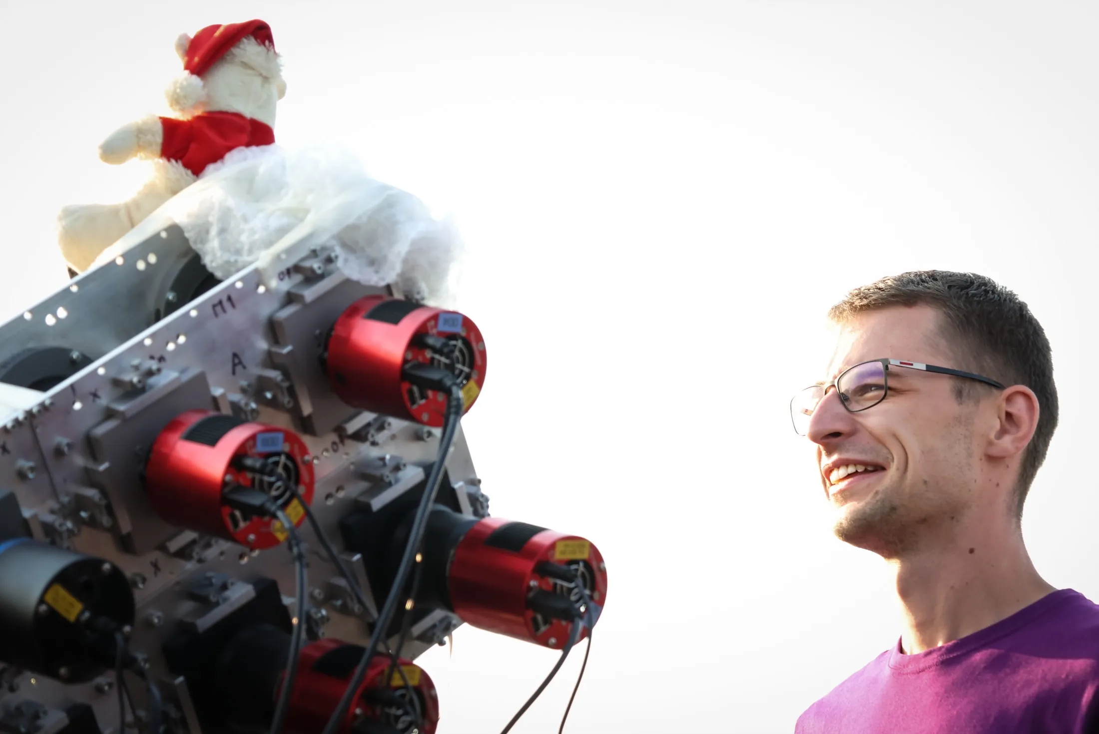 Close-up of a multi-camera scientific array