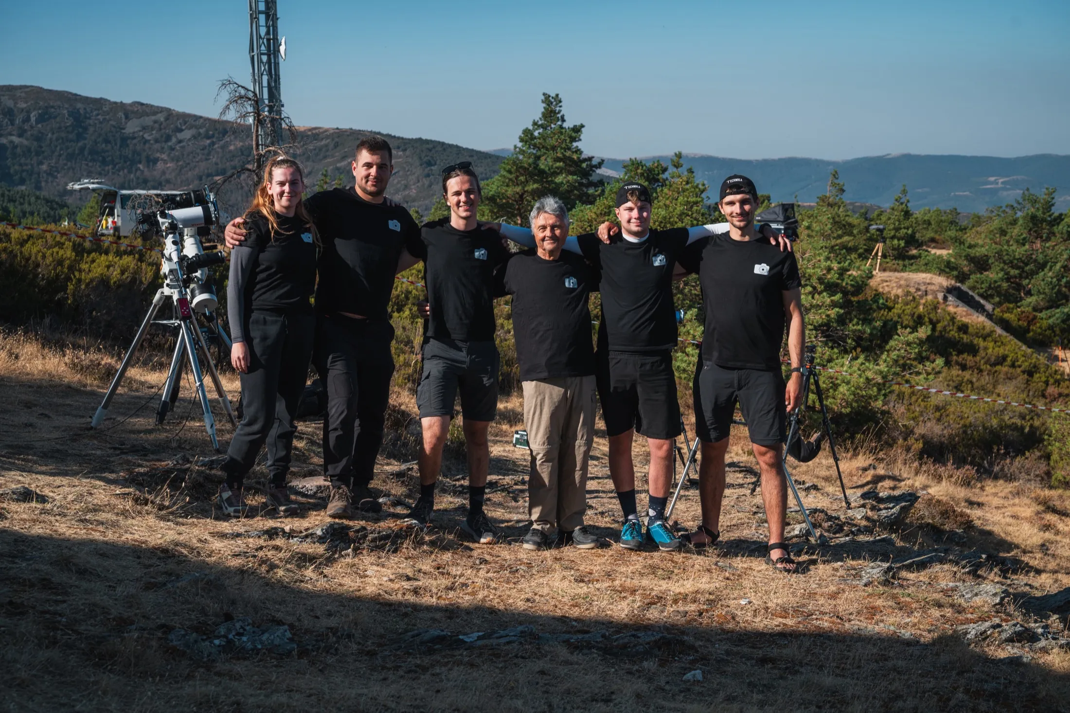 Group of expedition members on rocky ground at Pico Trigaza